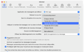 Fréquence de relève du courrier - Mail Mac