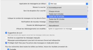Fréquence de relève du courrier - Mail Mac