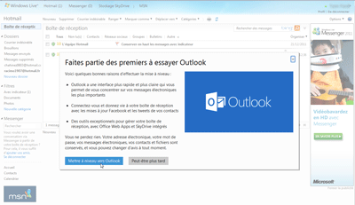 Mettre à niveau vers Outlook