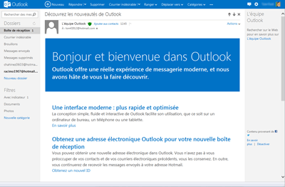 Nouveautés de Outlook