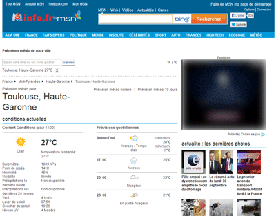 Prévisions météo MSN