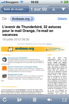 Newsletter sur iPhone