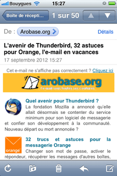 Newsletter sur iPhone