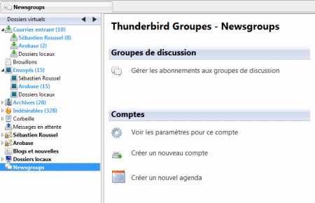 Menu groupes de discussion