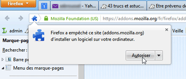 Avertissement Firefox