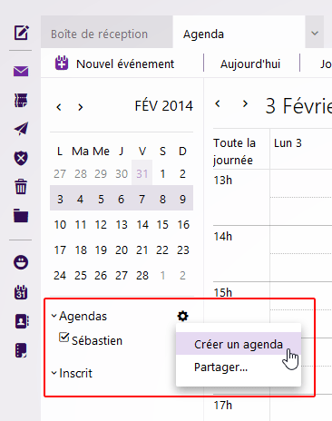 Ajouter un nouvel agenda