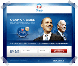 L'accueil de BarackObama.com