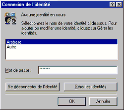 Connexion de l'identité