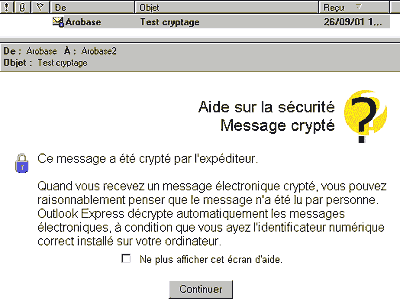 Message crypté