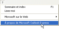 Menu ? d'Outlook Express