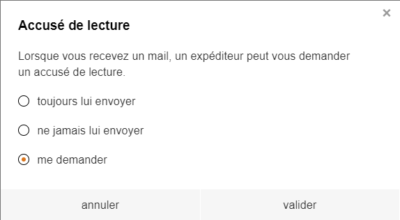 Gestion des accusés de lecture Orane