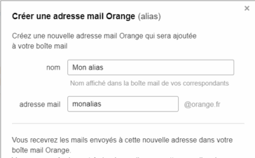 Choisir l'alias Orange