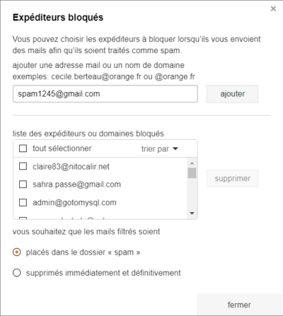 Bloquer un expéditeur