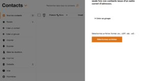 Importer contacts sur Orange