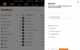Exporter les contacts Orange