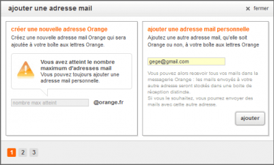 Ajouter une adresse mail