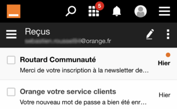 Orange mobile - boîte de réception