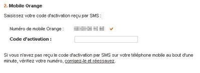 Indiquez le code d'activation