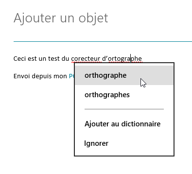 Correction orthographique