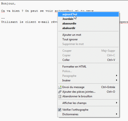 Suggestions orthographiques