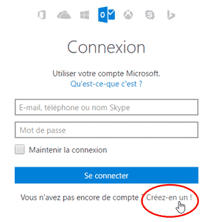 Créer un compte Outlook.com