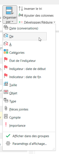 Ordre de tri Outlook