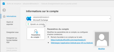 Ajouter un compte dans Outlook