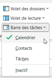 Afficher la barre des tâches Outlook