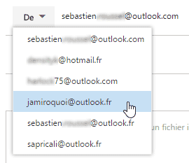 Choisir l'alias Outlook.com