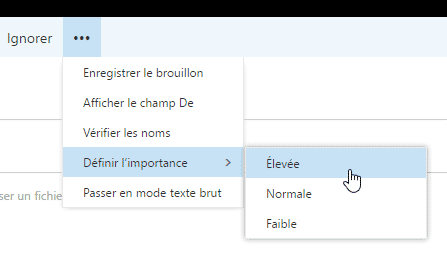 Priorité du message Outlok.com