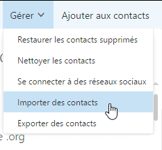 Importer des contacts