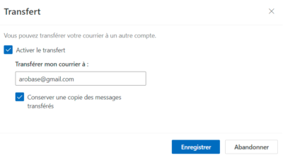 Outlook.com - Transfert