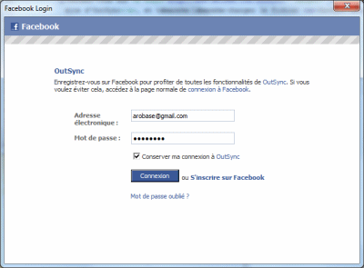 Connexion Facebook