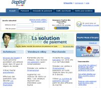 la page d'accueil de Paypal