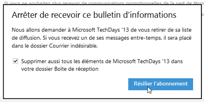 Arrêter de recevoir ce bulltetin d'information