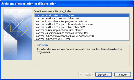 Assistant d'importation et d'exportation