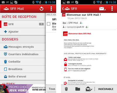 SFR Mail pour Android