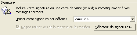 Inclure la signature
