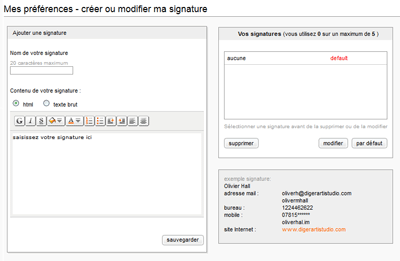 créer ou modifier ma signature