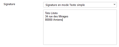 Signature texte simple