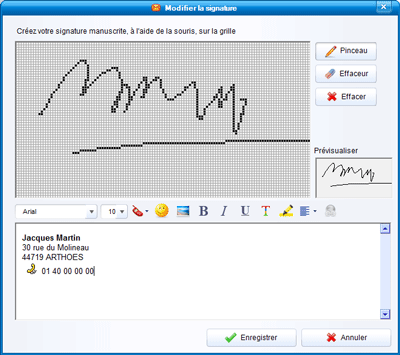 Modifier la signature