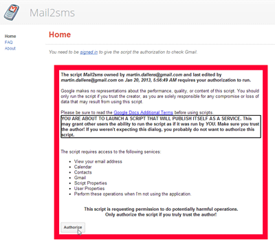 Mail2sms