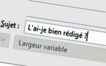 Sujet email