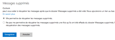 Me permettre de récupérer les messages supprimés