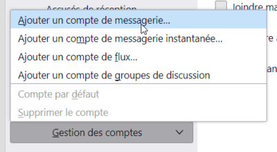 Ajouter un compte de messagerie dans Thunderbird