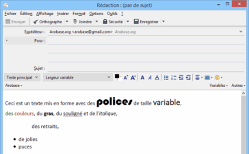 Fen$etre de rédaction Thunderbird