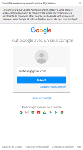 Se connecter à Google