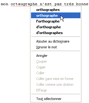 Correction orthographique