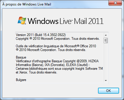 A propos de Windows Live Mail