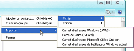 menu Fichier / Importer